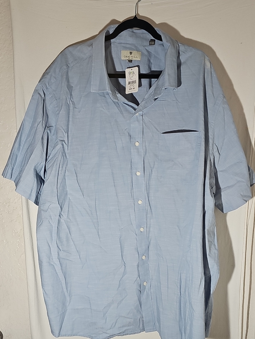 Oak Hill Light Blue Short-Sleeve Button Down Shirt